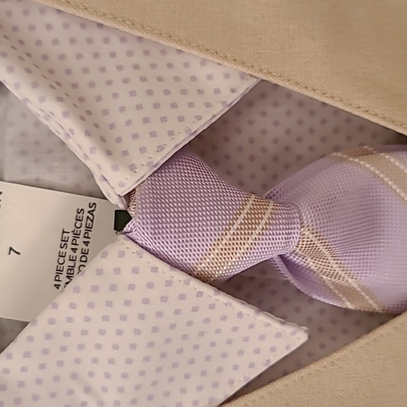 VAN HEUSEN BOYS 3 PIECE PANTS, SHIRT WITH CLIP-ON TIE, AND VEST SIZE 7 - Picture 12 of 16